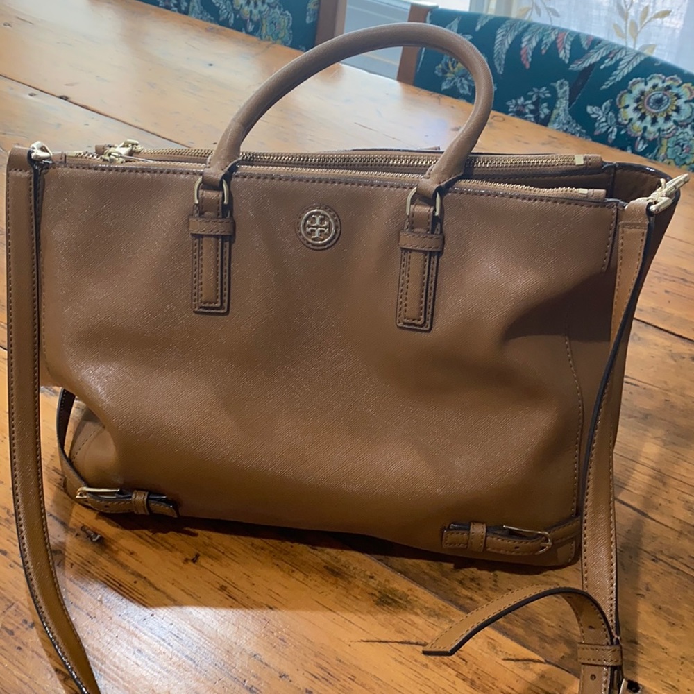 Tory Burch Tote with strap, Camel color, gold accents